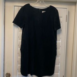 Black suede mini dress with short sleeves. Worn once